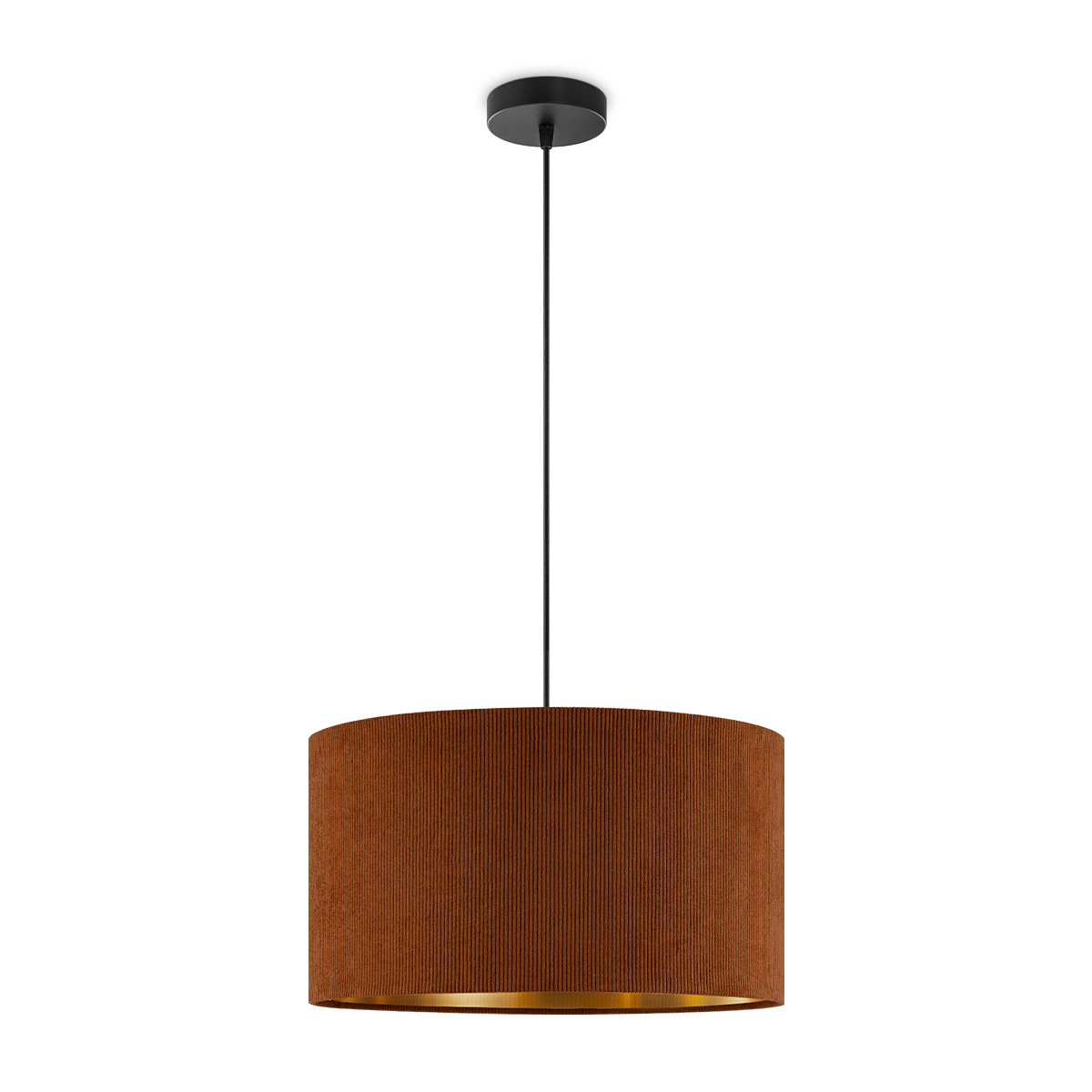 Scandinavische stijl Hanglamp - Corduroy Lampenkap - Cilinder - Brown - ø40 x 126 cm - E27 Fitting - Geschikt voor Woonkamers en slaapkamers - Inclusief 1 meter kabel